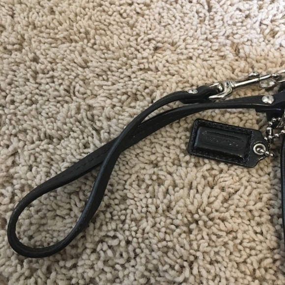 Coach Black and Tan OP Art signature wristlet